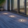Lucande LED Bodeneinbauleuchte AVA, 3-flammig, Alu, warmweiß, wasserdicht für Terrasse und Garten.