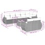 Braune 9-teilige vidaXL Garten-Sofagarnitur aus Polyrattan mit Kissen.
