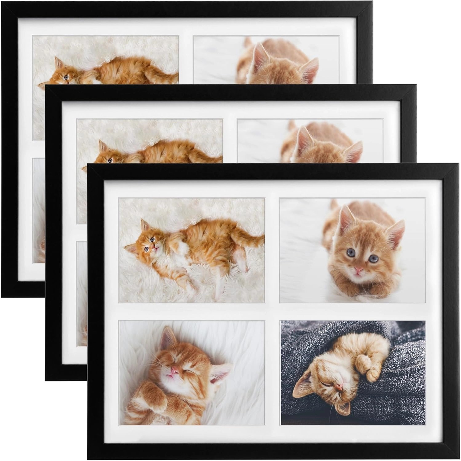 Bomoe Galeria Bilderrahmen 4 Bilder 10x15cm Schwarz 3tlg günstig online kaufen