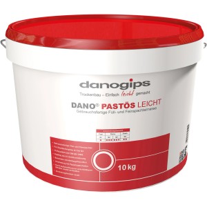 Dano pastös leicht, 10 kg, gebrauchsfertiger Füll- und Feinspachtel im Eimer.