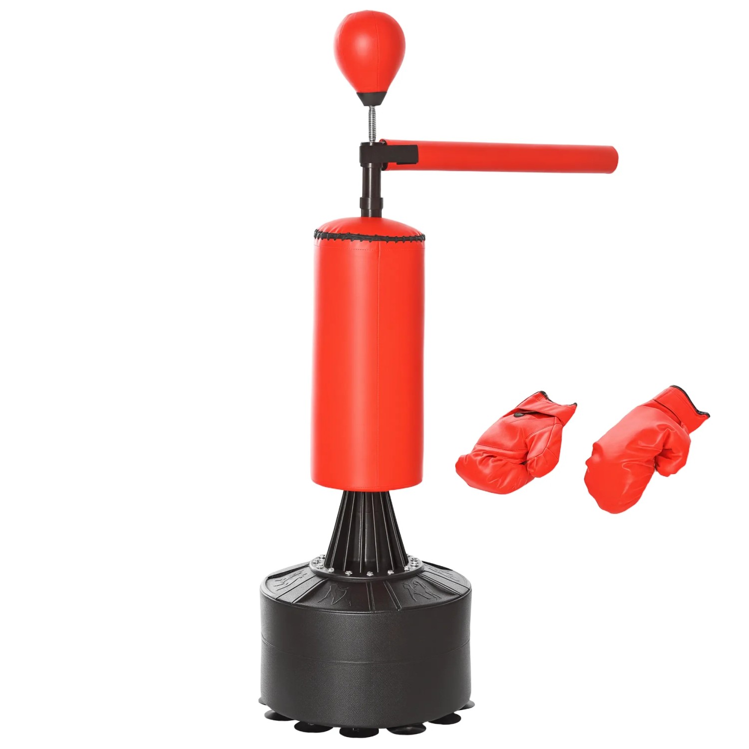 Image of HOMCOM Standboxsack Kunstleder EPE HDPE SchwarzRot 88B x 48T x 205H cm