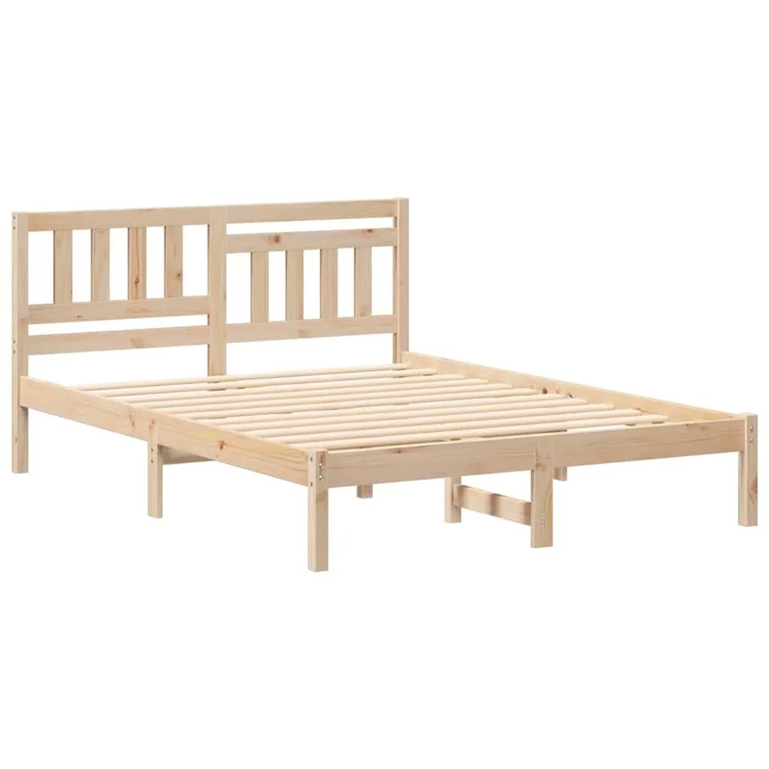 vidaXL Bettrahmen mit Kopfteil Braun 120 x 200 cm Massives Kiefernholz 872233