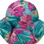 Sitzkissen für Hängesessel Palmwoods mit Hibiskus- und Palmenmuster.