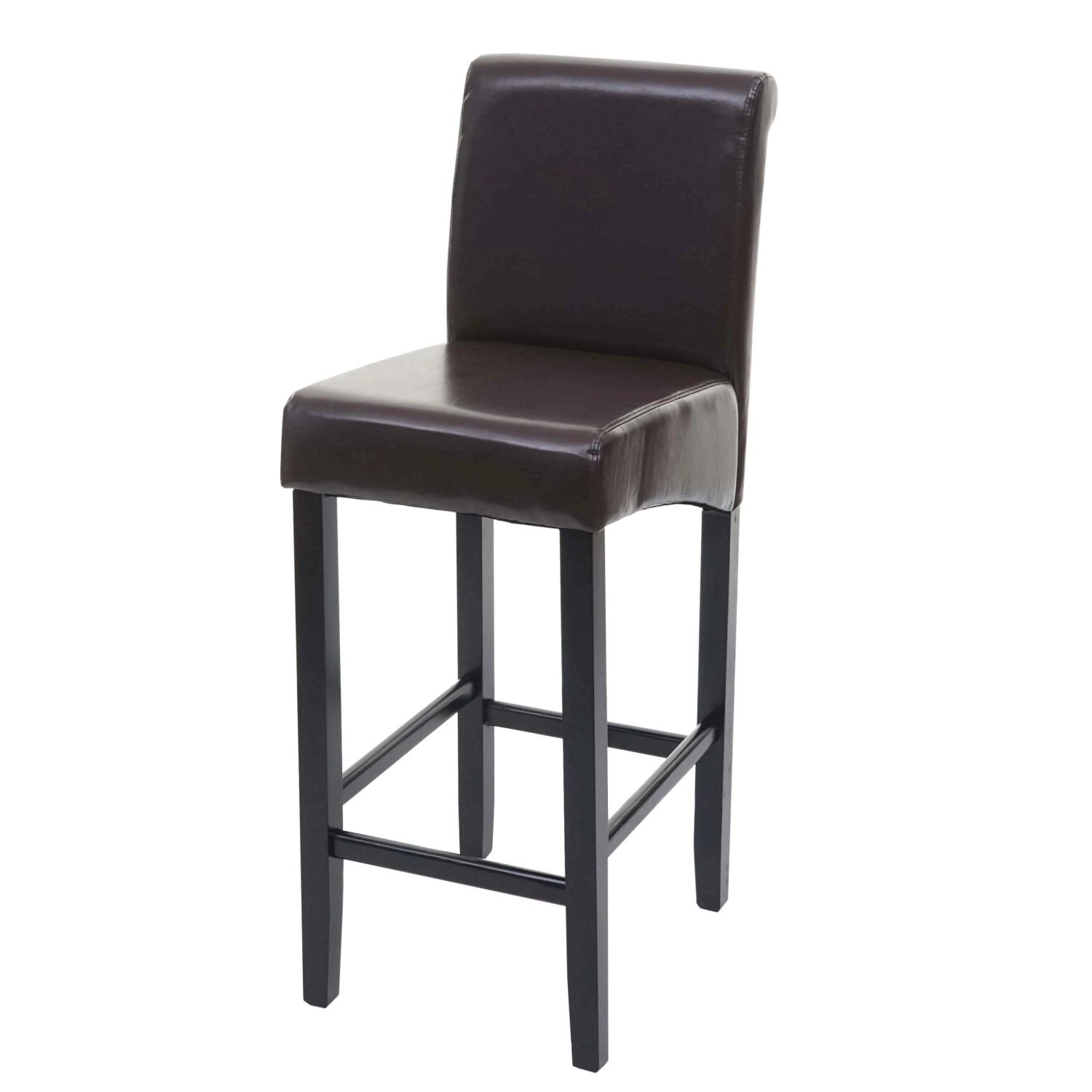PROREGAL Barhocker Gepolstert Mit Lehne Sitzhöhe 75cm Holz Braun Dunkle Bei günstig online kaufen