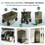Sekey XXL Bollerwagen, faltbar, olivgrün: Vom Aufgebauten zum kompakten Packmaß in 3 Schritten.