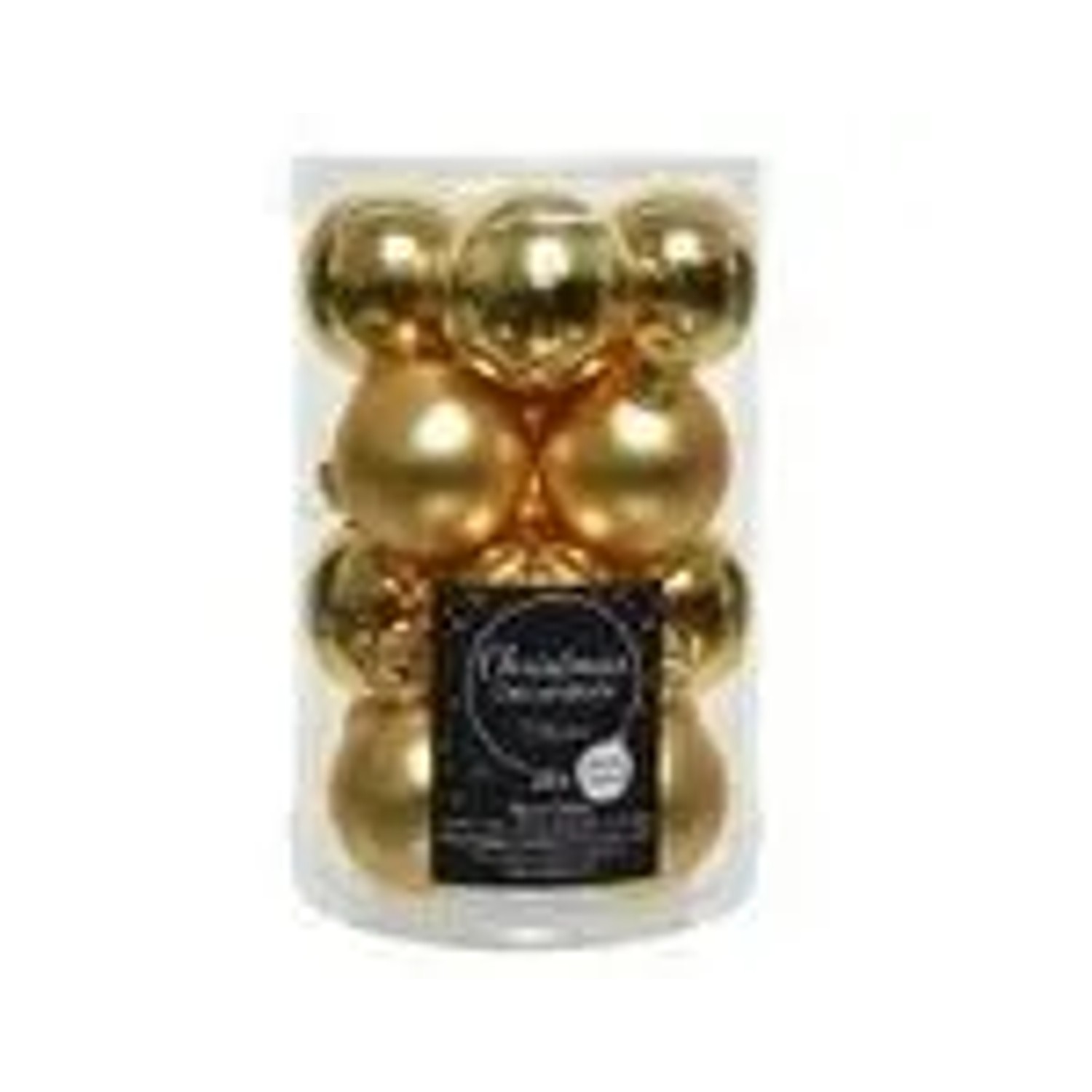 Kaemingk Weihnachtsbaumkugeln Glas  3,5 cm 16 Stueck Gold Glanz