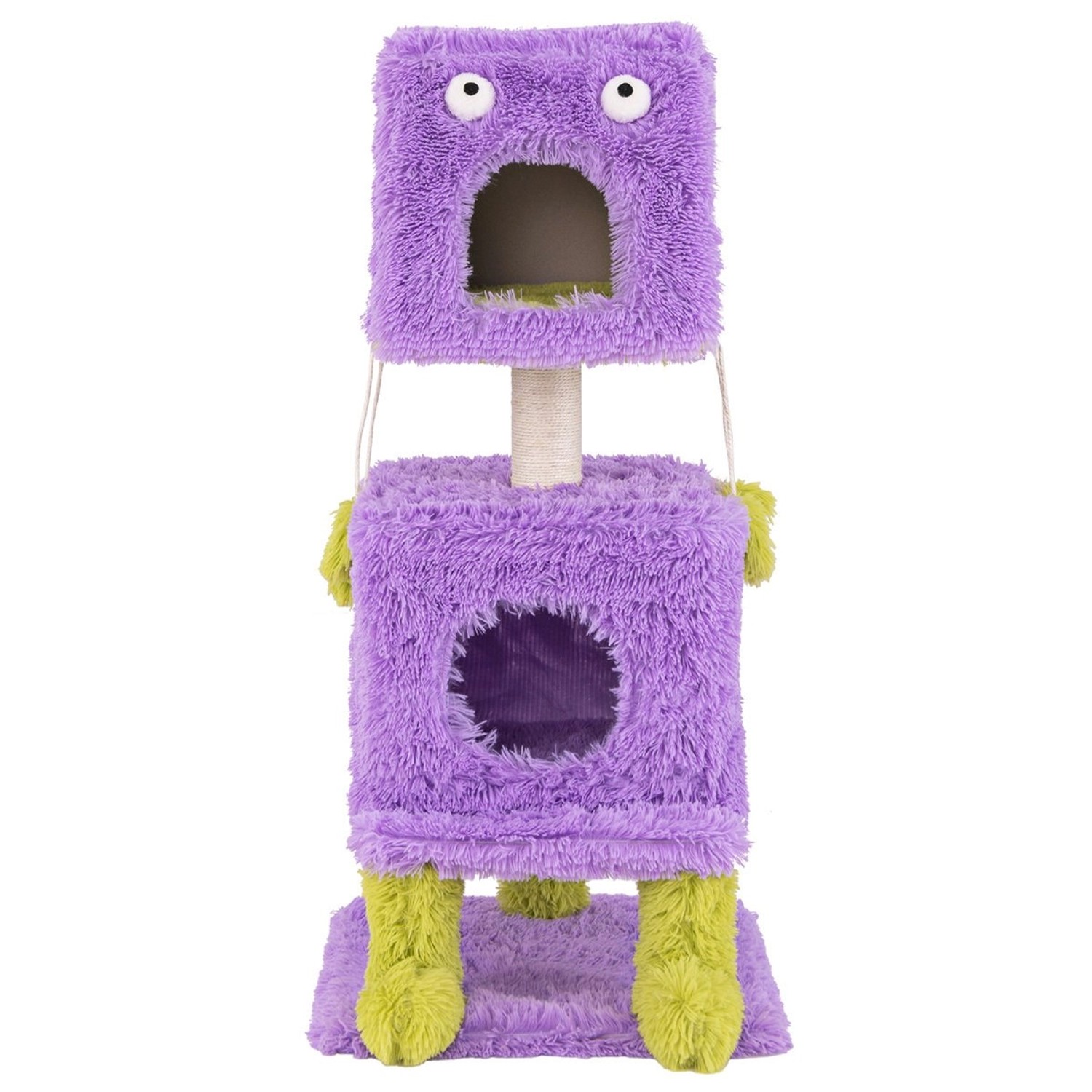 Costway Katzenmöbel Aktivitätsbaum Monster-Thema Katzenhaus Lila 111cm