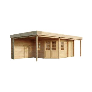 Carlsson Gartenhaus Johanna-40 mit Flachdach, 718x404 cm, aus Holz.