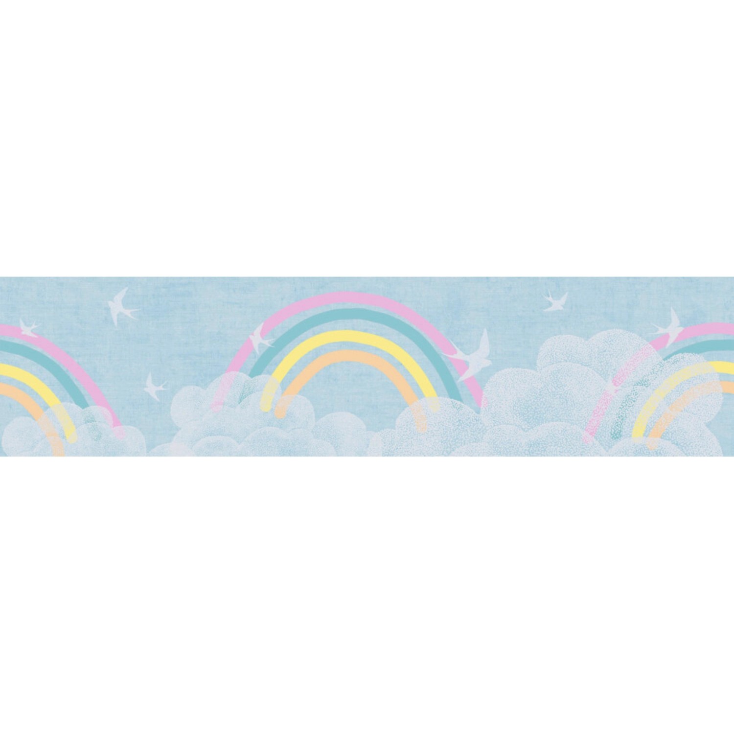 A.S. Creation Vlies-Bordüre Wolken Regenbogen 5 m x 0,13 m Bunt-Blau-Weiß FSC®