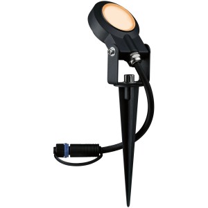 Schwarzer Paulmann LED-Gartenstrahler Sting Plug & Shine, insektenfreundlich, mit Erdspieß.