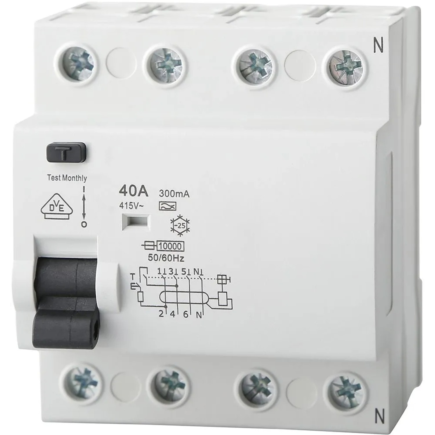 FI-Schalter 4-polig 40 A/0,03 A