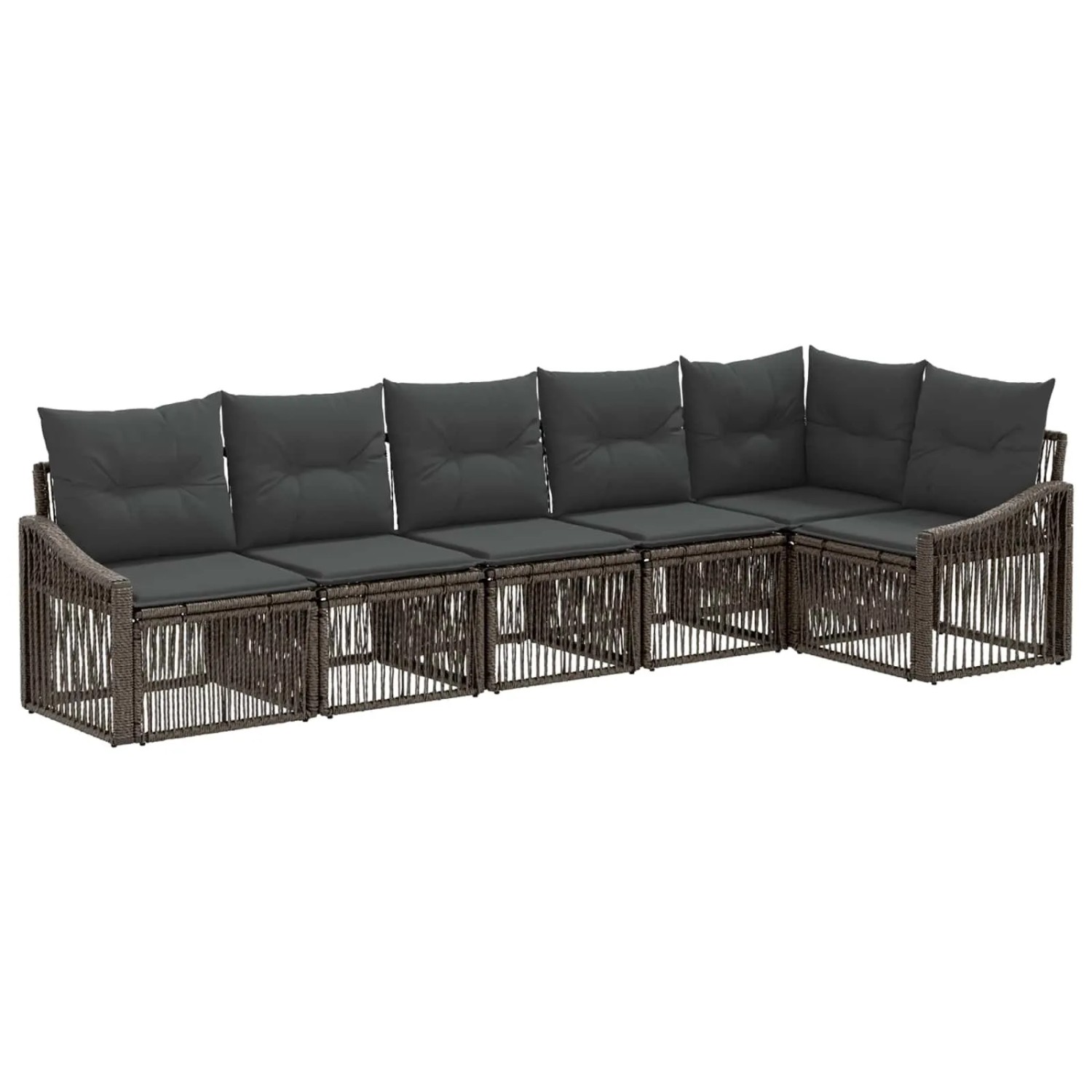 vidaXL Gartensofa-Set 6-Tlg Grau Poly-Rattan 3436010