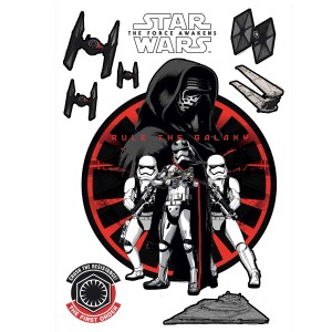 Komar Wandsticker Star Wars First mit Kylo Ren, Stormtroopern und Raumschiffen. Wanddekoration für Star Wars Fans.