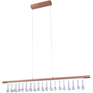 Näve LED-Pendelleuchte Nobilis Gold, ca. 100 cm, mit dekorativen Kristallen.