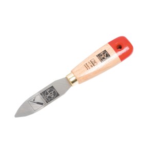 LUX Kittmesser mit Holzgriff und Stahlklinge, geeignet zum Entfernen von Kitt.