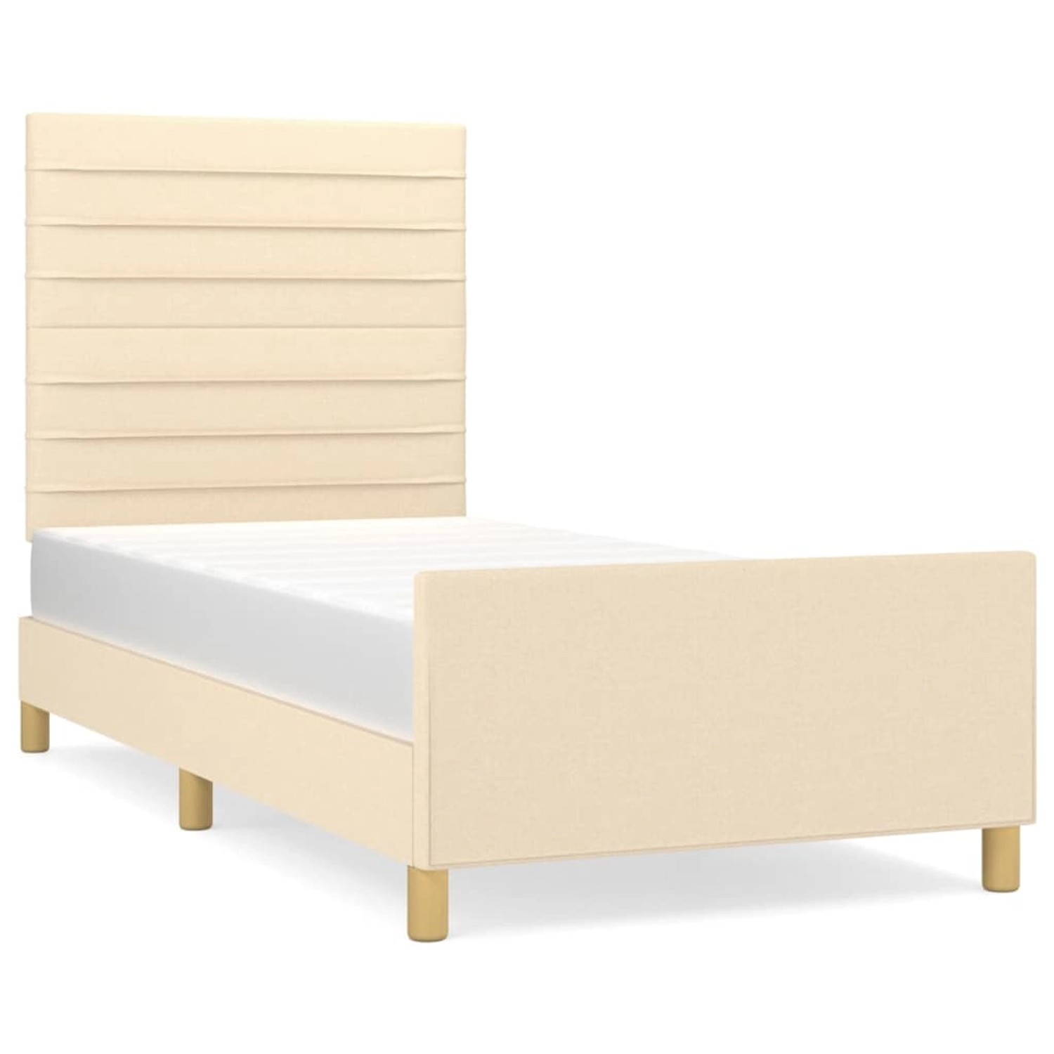 vidaXL Bettgestell mit Kopfteil Creme 90x200 cm Stoff Modell 71366553 günstig online kaufen