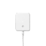 Weißer Shelly Wassersensor Flood Gen4 zur Hausautomation mit Leck-Sensorkabel.