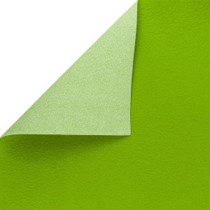 Hellgrüner Primaflor Eventteppich Podium, Detailaufnahme der Textur und Ecke.