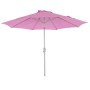 Rosa Sonnenschirm Asti Ø 3m mit Kurbel, neigbar, ideal für Garten, Terrasse, Balkon.