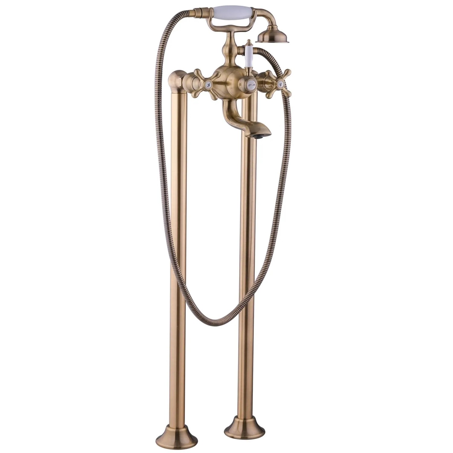 PaulGurkes Standarmatur Retro Messing Bronze Antik für Freistehende Badewannen