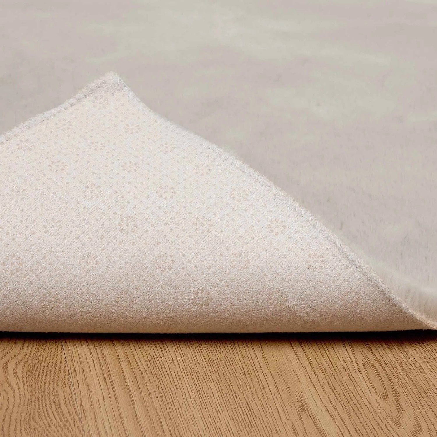 vidaXL Kunstfell Hasen Teppich Olite Beige 240 x 240 cm Polyester 42021644_8