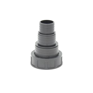 Graue Stufen-Schlauchtülle 56,6 mm für Regentonnen-Zubehör und Bewässerungssysteme.