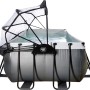 Exit Black Leather Pool mit Abdeckung und Sandfilterpumpe, 540x250x100 cm.