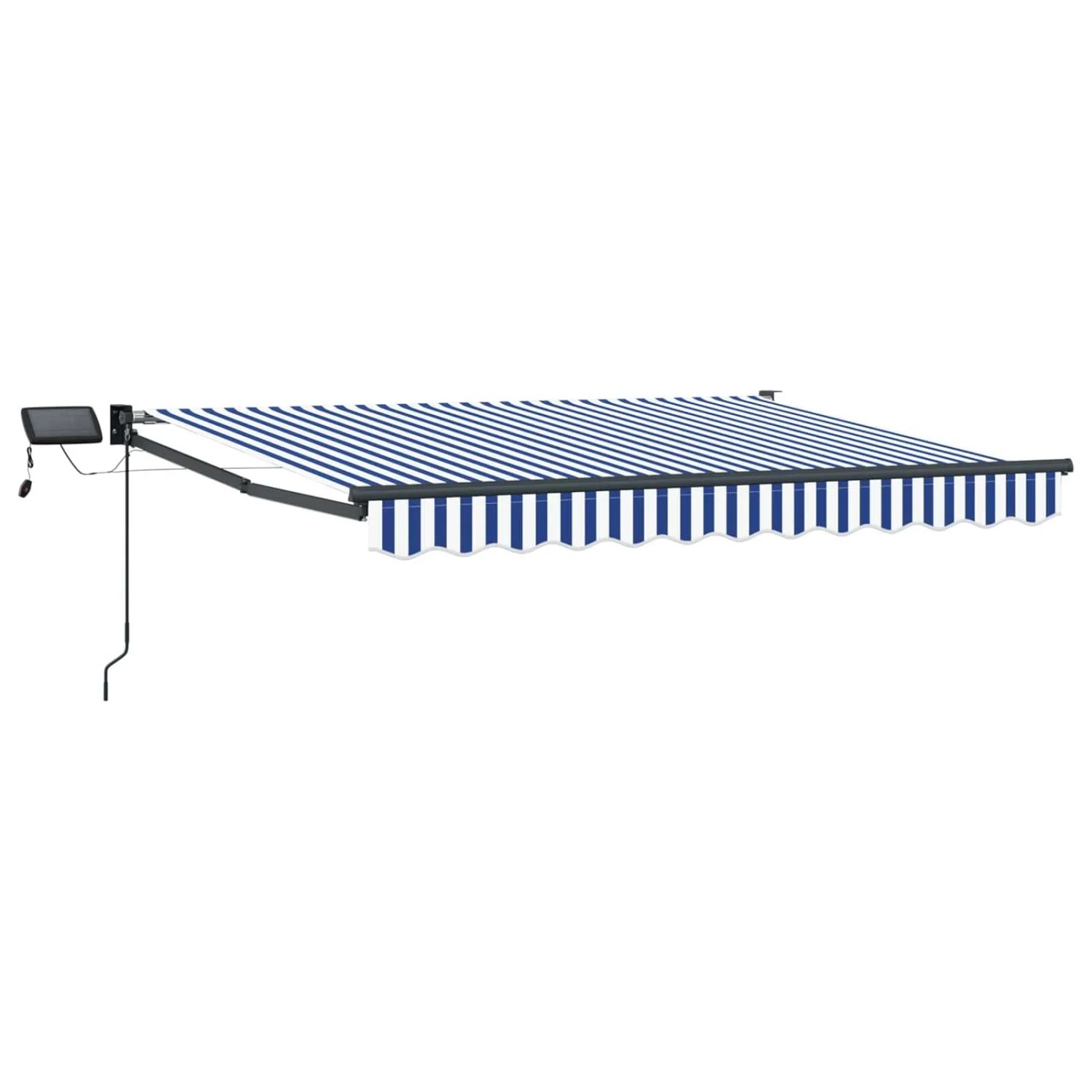 vidaXL Manuelle Gelenkarmmarkise mit LEDs Blau und Weiß 3 x 2,5 m 3419417