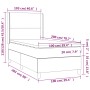 vidaXL Boxspringbett Creme 100x200 cm mit Matratze und Kopfteil, Stoffbett