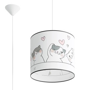 Sollux Lighting Hängeleuchte Cat 30 mit Katzenmotiv, ideal für Kinderzimmer.