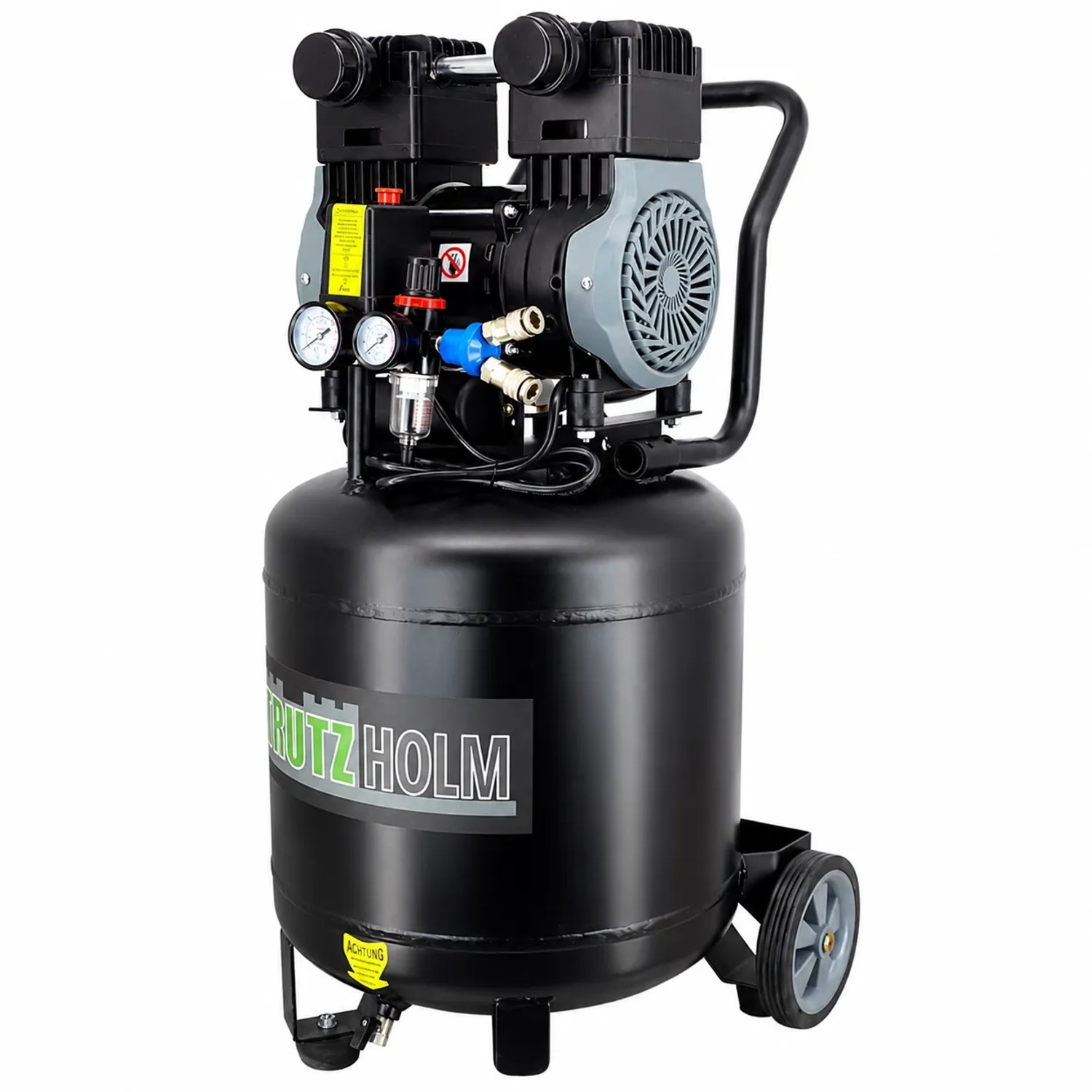TRUTZHOLM Premium Brushless Silent Flüsterkompressor 50L Vertikal Kompressor 1500W 62dB 8 Bar