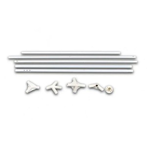 Einzelteile für vidaXL Partyzelt 3x9 m, blau. Stahlrohre und Verbindungsstücke aus Kunststoff.