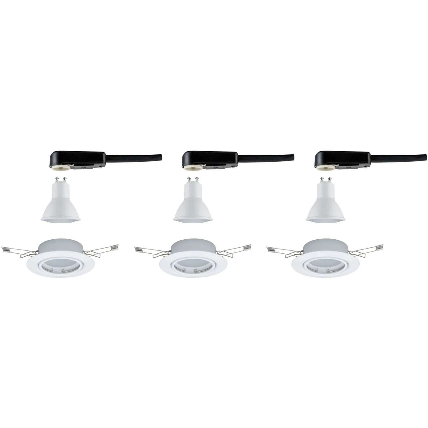 Paulmann LED Einbaustrahler Base, 3er Set, schwenkbar, 5W GU10, für Deckenmontage.