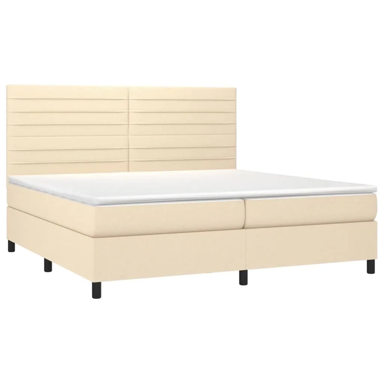 vidaXL Boxspringbett mit Matratze & LED Creme 200x200 cm Stoff 3134986 günstig online kaufen