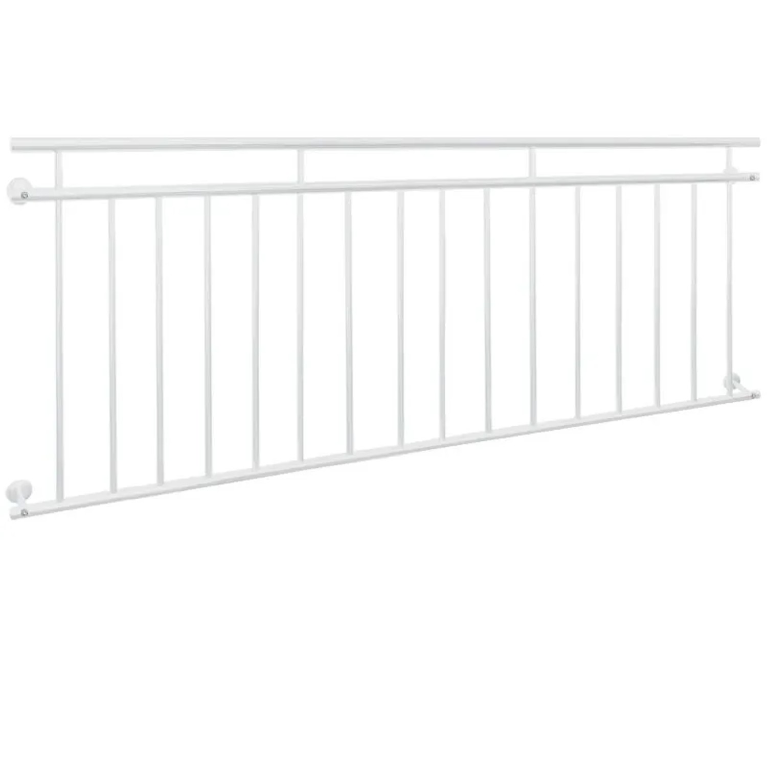 ECD Germany Französischer Balkon 90 x 225 cm Weiß Matt aus Stahl