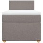 Boxspringbett Taupe 80x200 cm mit Matratze und Topper für erholsamen Schlaf.
