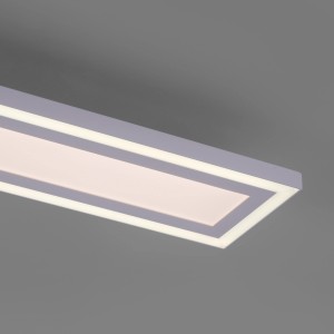 Moderne, dimmbare LED-Deckenleuchte Edging in Weiß, 100 cm, für stimmungsvolle Beleuchtung.