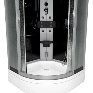 AcquaVapore Duschkabine 90x90 cm mit Regendusche, Handbrause und Massagedüsen.