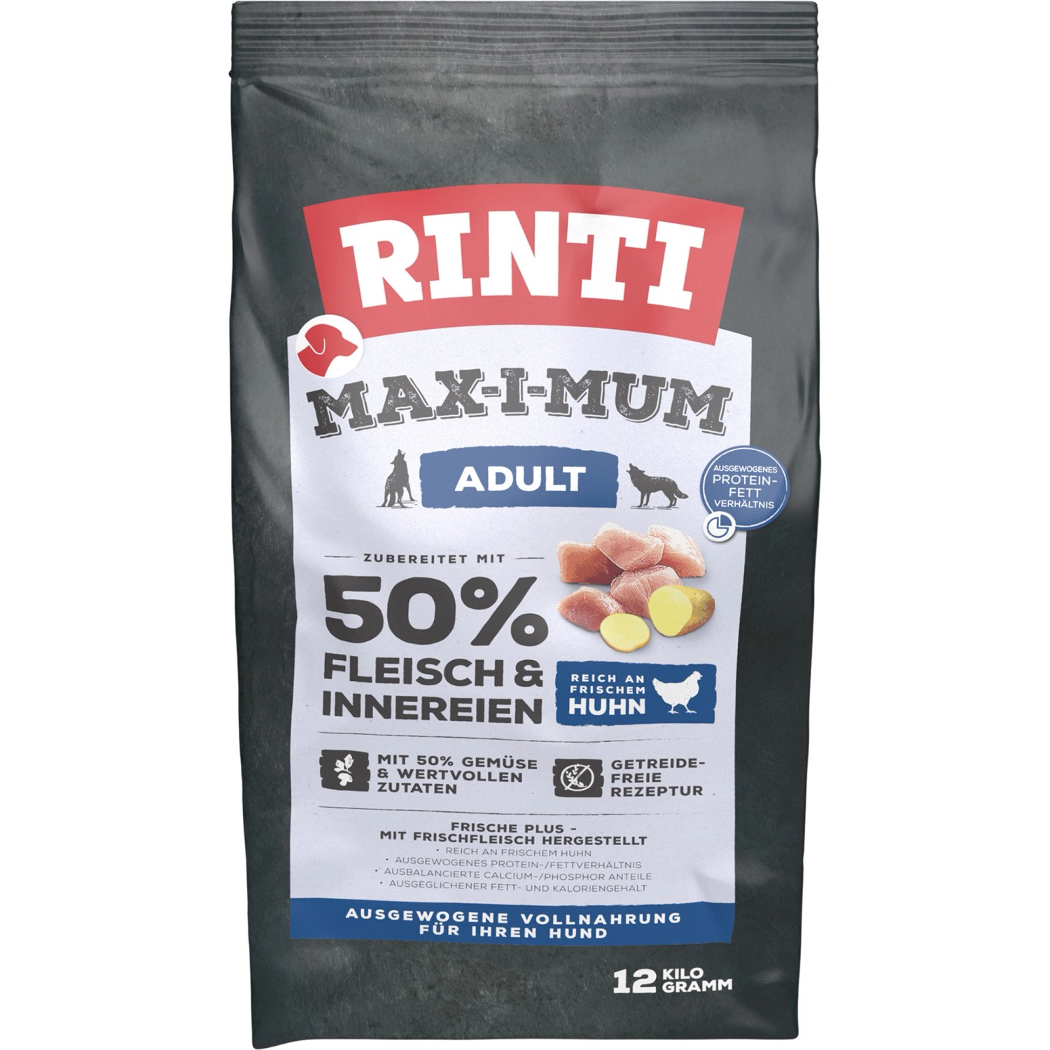 Rinti Hunde-Trockenfutter Max-i-Mum mit 50 % Huhn 12 kg