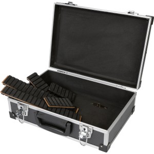 Offener LUX Werkzeugkoffer (3-teilig) aus Aluminium mit variabler Facheinteilung.