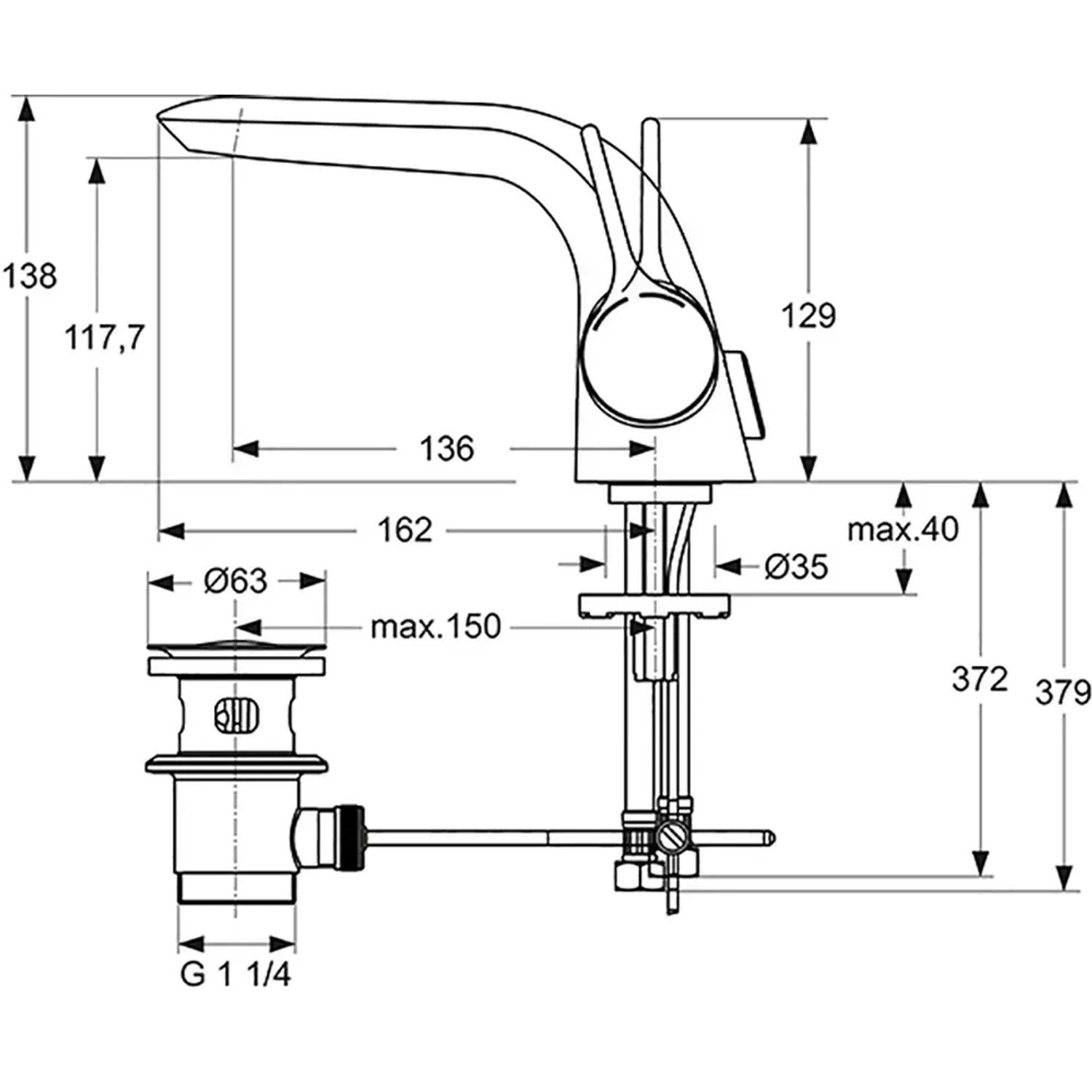 Ideal Standard Waschtischarmatur Melange Chrom kaufen bei OBI