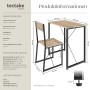 Tectake Sitzgruppe Margate 3 Teilig Esstisch Mit 2 Stühlen 138 x 80 x 90 cm Industrial Holz Hell Eiche Sonoma_6