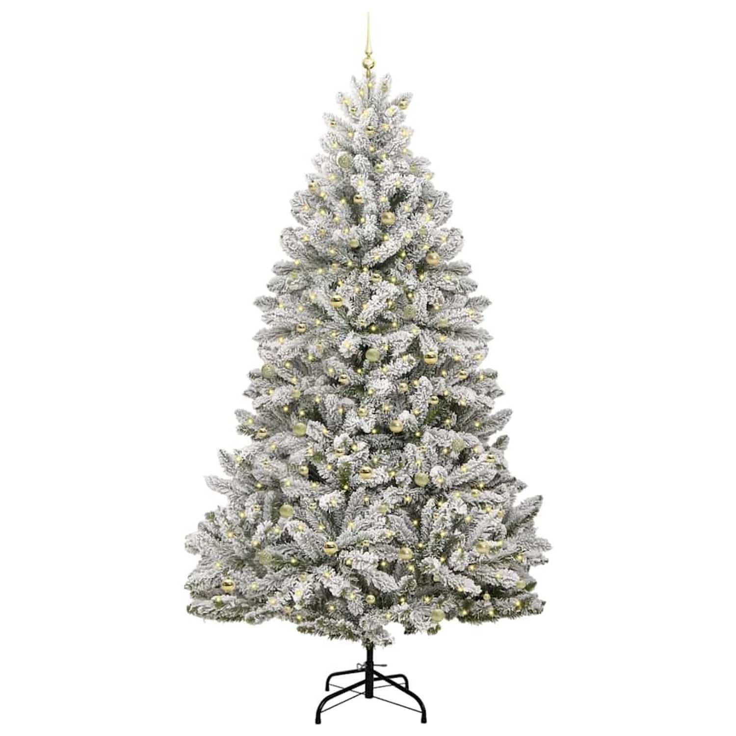 vidaXL Künstlicher Weihnachtsbaum Grün und Weiß 300 cm PVC und Metall 3395788