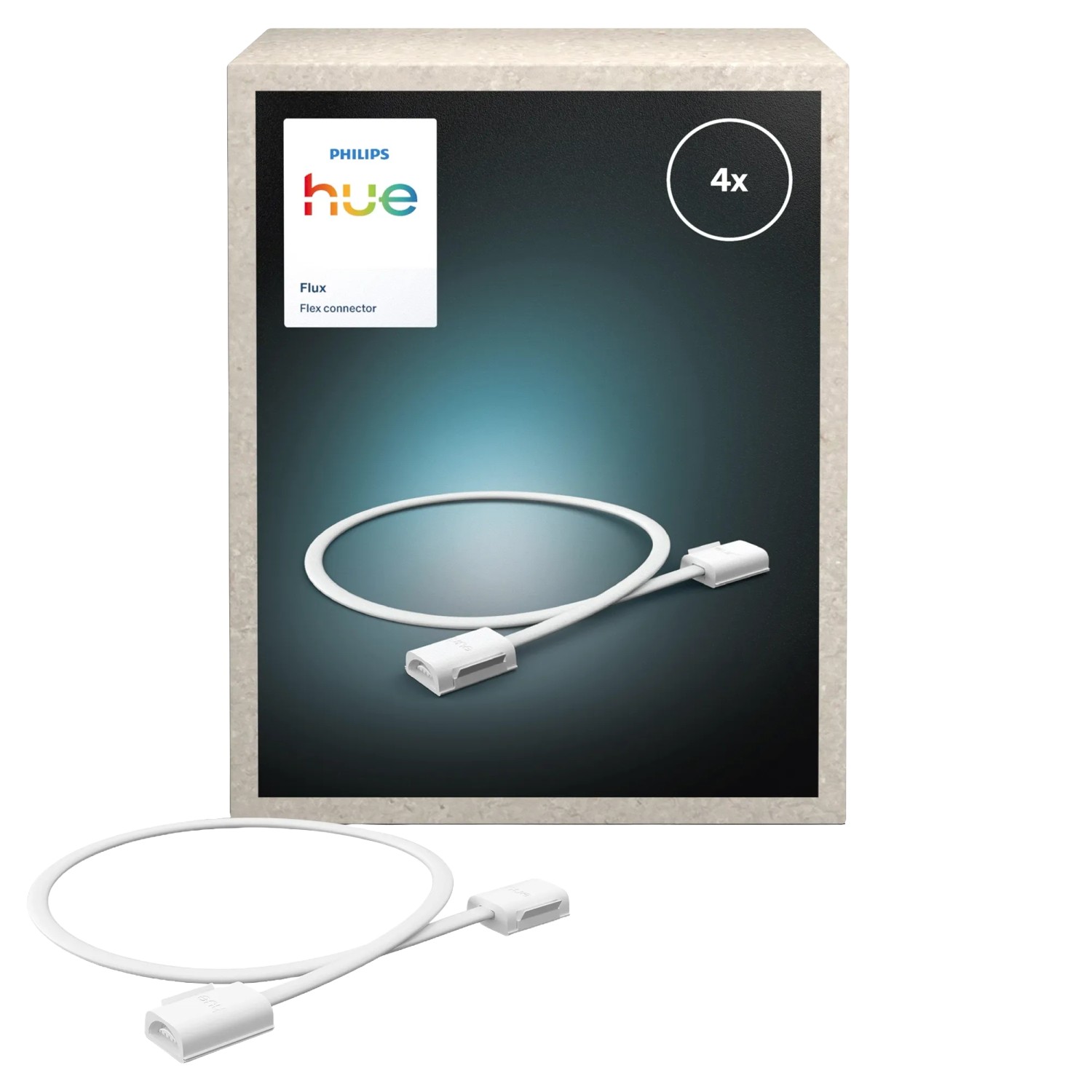 Philips Hue Verbinder Flux Flexibel für LED-Streifen 50 cm 4 Stück Weiß