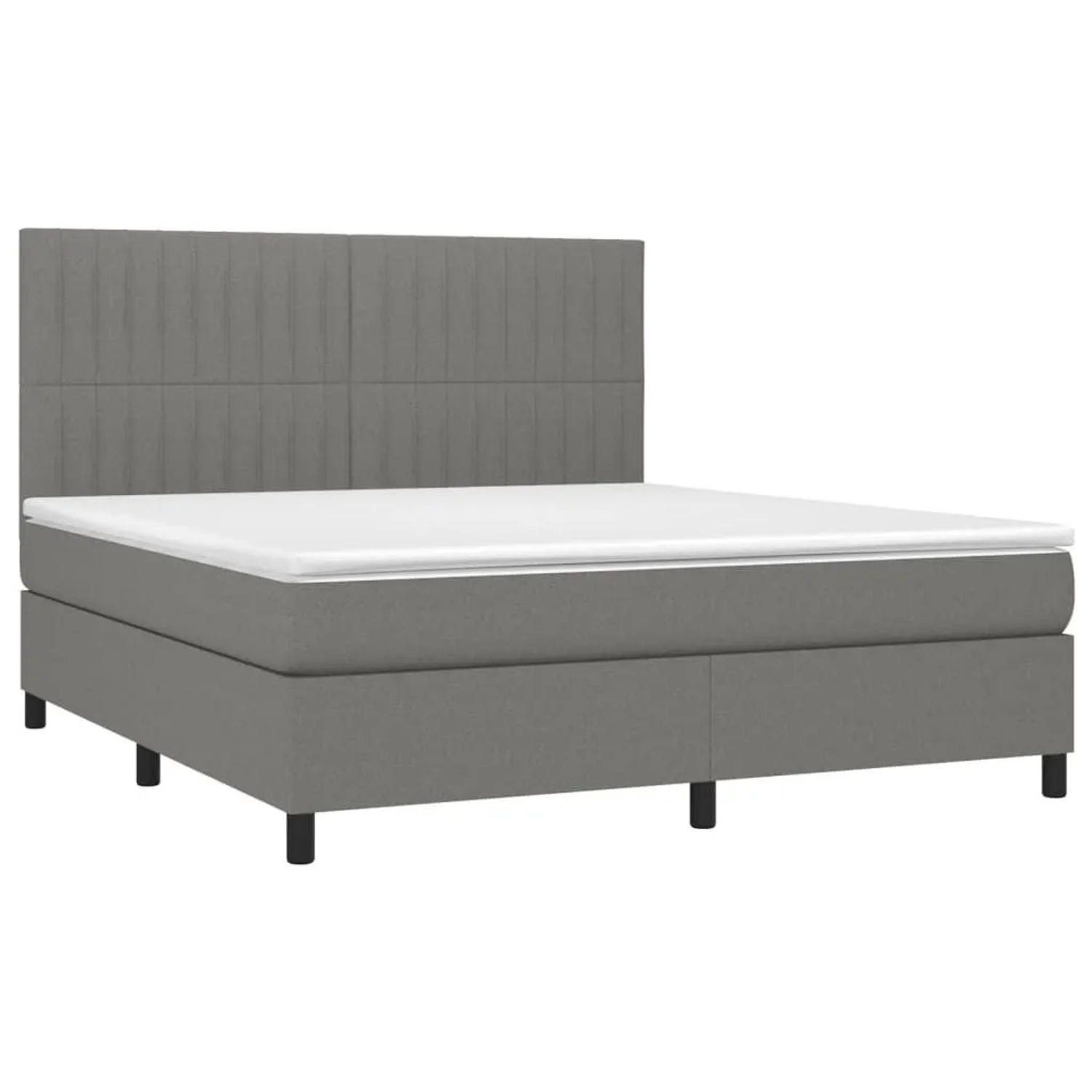 vidaXL Boxspringbett mit Matratze & LED Dunkelgrau 180x200 cm Stoff 3135054 günstig online kaufen