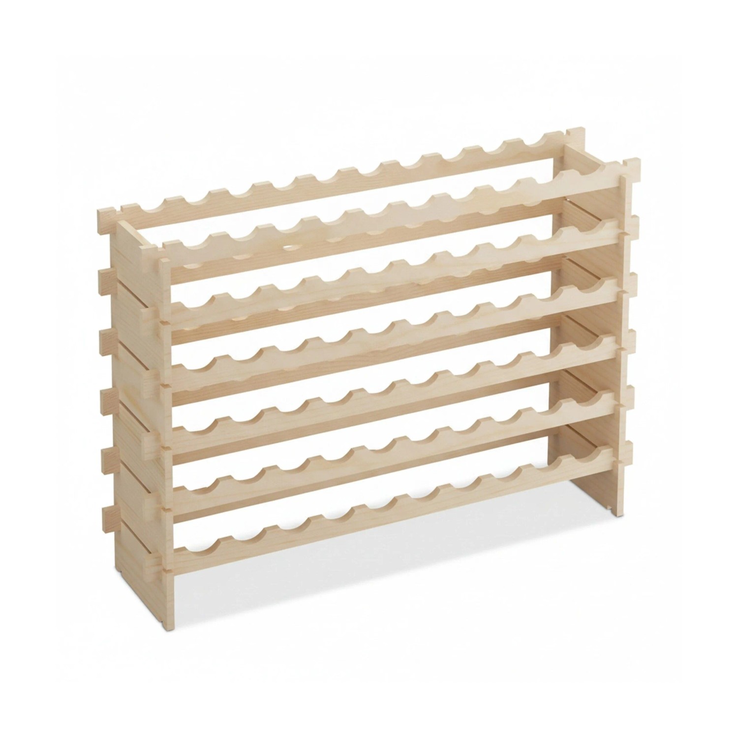 Relaxdays Weinregal Kiefernholz Natur Stapelbar Erweiterbar 73 cm x 103 cm x 25 cm 5,3 kg