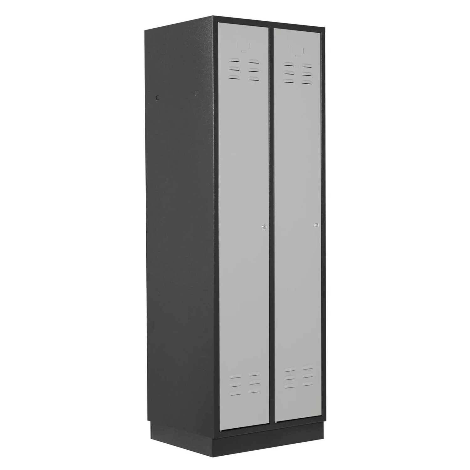 PROREGAL Garderobenschrank Ermine Mit 2 Türen HxBxT 178x60x50cm Anthrazitgrau/Lichtgrau