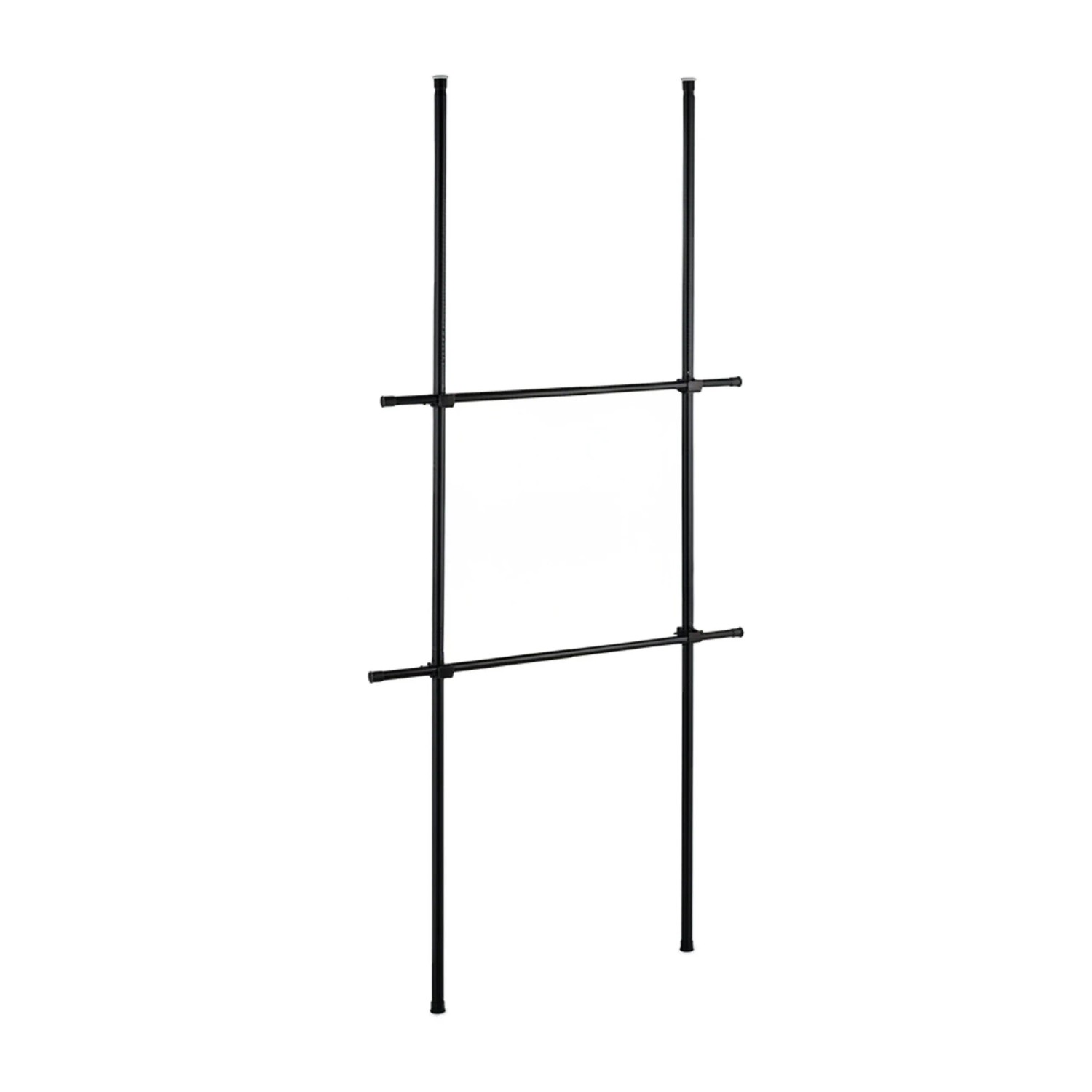 Relaxdays Garderobensystem Stahl Kunststoff Schwarz Teleskop Höhenverstellbar Breitenverstellbar 165 cm bis 300 cm