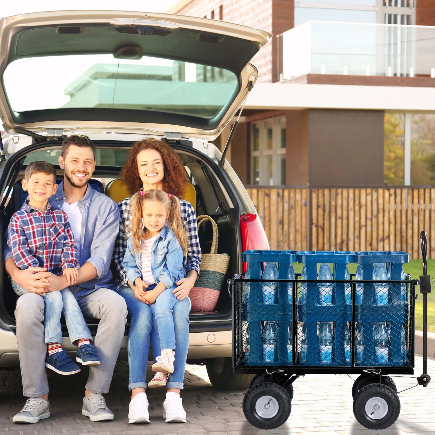 Relaxdays Bollerwagen Stahl Schwarz Klappbar Abnehmbar 83 cm x 51 cm x 110 cm 21,7 kg_3