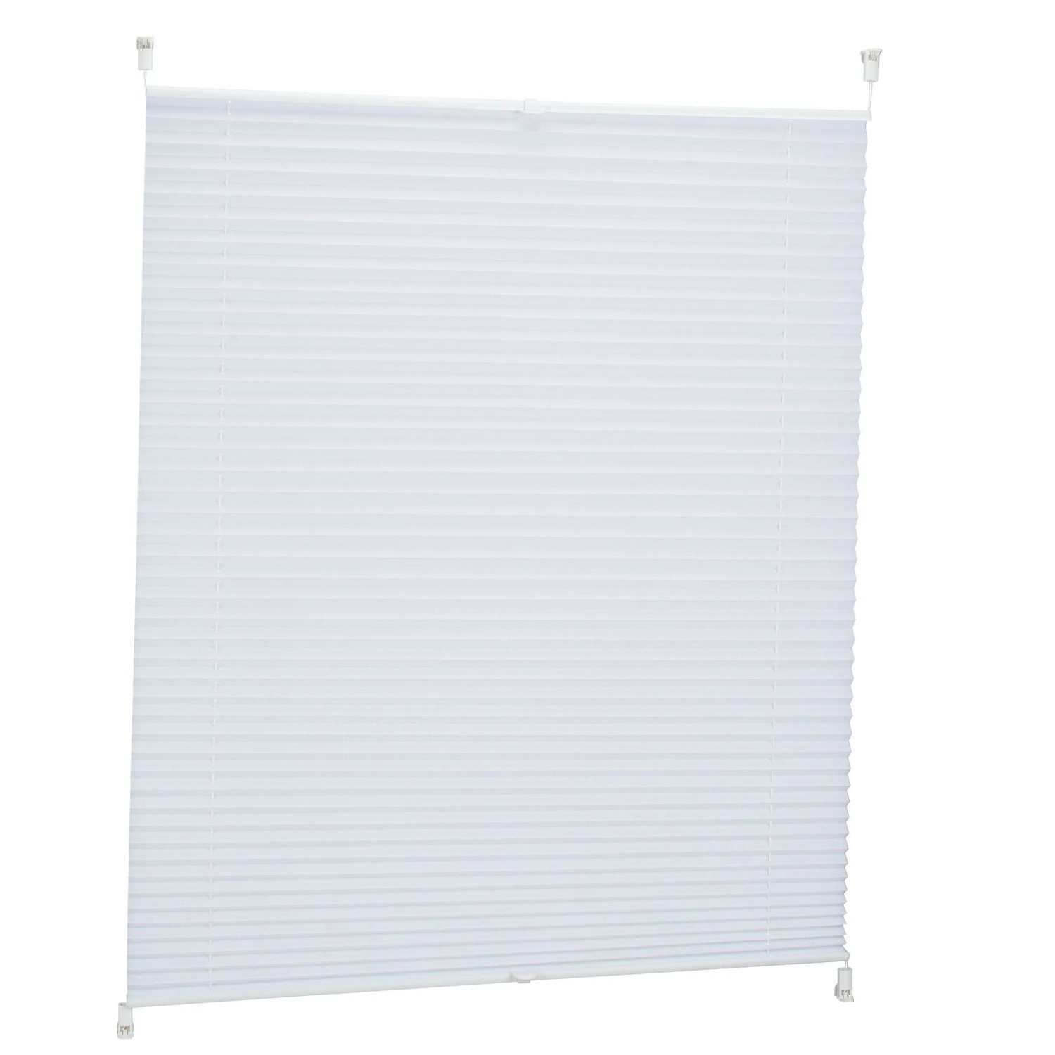 Relaxdays Plissee Rollo Polyester Weiß Halbtransparent Ohne Bohren 90 cm x 130 cm
